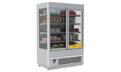 Горка холодильная Carboma FC 20-08 VV 1,3-1 Standard 9006-9005 (фронт X5, распашные двери)